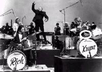 The Band Rich and Gene Krupa using a Blum Cowbel