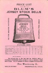 Jersey Bell Price List Flyer